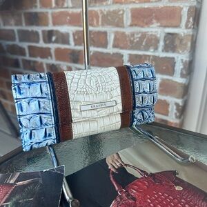 NWT Brahmin Veronica Melbourne  Trifold Envelop Wallet COASTAL BLUE ODYSEA